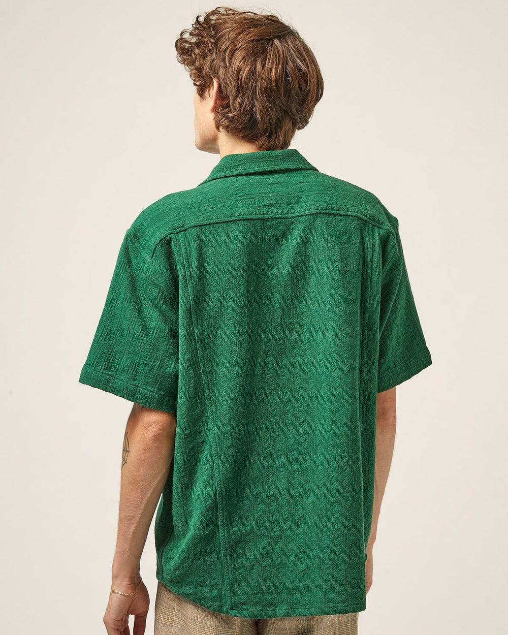 Basket Weave Stripe SS - Green-SS w/ Camp Collar-Corridor-Corridor