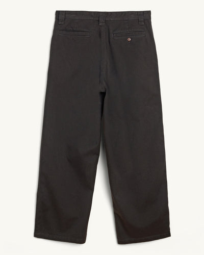 Wide Twill Pant - Black-Trouser-Real-Corridor